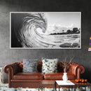 Ocean Wave Art, Coastal Decor, Heart Wave Wall Art, Black and White Photography, Canvas Print, Beach Bathroom, Surf Vibes, Minimalist Surf Home