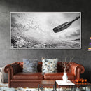Water Splash Paddle, Adventure Photography, Kayaking Ocean Scene, Framed Canvas Print, Modern Bathroom or Coastal Wall Art