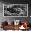 Sky Reflection, Stone Pool, Abstract Nature, Moody Minimalist Art, Framed Canvas Print, Bedroom Wall Art, Contemporary Monochrome Decor