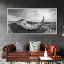 Driftwood Horn Curve, Coastal Nature Art, Whale Bone Decor, Beachside Minimalism, Canvas Print, Entryway Wall Art, Nautical Rustic Decor