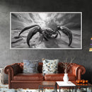 Giant Crab Close-Up, Beach Creature Art, Ocean Monster Print, Fantasy Wildlife Scene, Framed Canvas Print, Game Room Wall Art