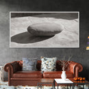 Zen Stone Focus, Natural Simplicity, Black and White Minimalist, Canvas Print, Spa Wall Art, Serene Bathroom Decor, Peaceful Aesthetic