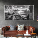 Driftwood Coastline, Rocky Beach Sunset, Nature Wall Art, Framed Canvas Print, Rustic Lake House Decor, Fall Coastal Aesthetic