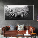 Water Ripples Zen, Abstract Motion, Monochrome Fluid Art, Canvas Print, Modern Minimalist Wall Art, Bathroom or Spa Room Decor