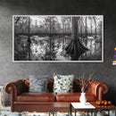 Swamp Trees, Cypress Water, Nature Reflections, Marsh Scene, Framed Canvas Print, rustic cabin decor, hallway wall art, forest wall print