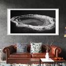 Natural Mineral Pool, Geothermal Abstract, Monochrome Texture, Framed Canvas Print, Minimalist Wall Art, Bathroom or Spa Decor