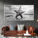 Weathered Star Sculpture, Coastal Symbol, Beach Art, Framed Canvas Print, Americana Wall Art, Entryway Decor, Rustic Beach House
