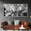 Floral Closeup, Petal Texture, Macro Bloom, Canvas Print, Botanical Bedroom Wall Art, Black And White Flower, Modern Nature Photography