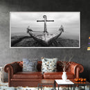 Nautical Anchor Art, Coastal Photography, Rustic Beach Decor, Framed Canvas Print, Bathroom or Lake House Wall Art, Minimal Style
