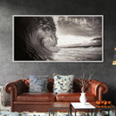 Ocean Wave, Dramatic Curl, Coastal Photography, Seascape Art, Framed Canvas Print, Surf Wall Decor, Nautical Living Room Wall Art