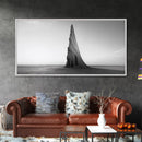 Sharp Spire, Abstract Rock, Desert Sculpture, Canvas Print, Minimalist Wall Art, Office Decor, Nature Geometry, Monochrome Art
