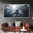 Underwater Dolphin, Ocean Wildlife Art, Marine Animal Decor, Coastal Vibes, Canvas Print, Bathroom Wall Art, Nautical Themed Room