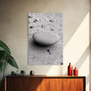 Smooth Beach Stone, Minimalist Sand Texture, Natural Balance, Canvas Print, Spa Room Wall Art, Calm Earthy Interior Style