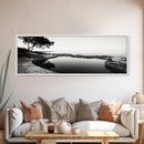Seaside Pool, Nature Reflections, Calm Coastline, Canvas Print, minimalist zen wall art, spa bathroom decor, peaceful landscape photography
