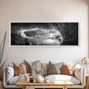 Ice Cave, Winter Seascape, Arctic Sunset, Canvas Print, dramatic frozen landscape art, black and white Christmas decor, cozy winter home art