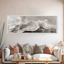 Lotus Bloom Abstract, Water Petals Art, Nature Floral Zen, Framed Canvas Print, Bathroom Wall Art, Minimalist Spa Decor, Beach Wall Decor