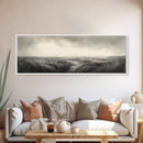 Foggy Path, Coastal Field, Silent Morning, Canvas Print, Neutral Bedroom Art, Scandinavian Style, Minimal Fall Wall Decor
