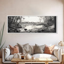 Swamp Scene, Wetlands Wall Art, Nature Reflection Print, Framed Canvas Print, Rustic Living Room Art, Earthy Tones, Woodland Decor