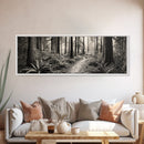 Redwood Forest, Nature Path, Fern Understory, Framed Canvas Print, Moody Nature Photography, Office Wall Art, Forest Bathing Vibes