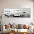 Sand Dollar, Ocean Shore, Calm Waters, Canvas Print, Coastal Wall Art, Minimalist Bathroom Decor, Seashell Beach Photography