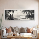 Surf Shack, Palm Trees, Tropical Boards, Canvas Print, retro beach wall art, coastal boho room decor, surfer cabin vibe, chill summer look