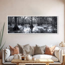 Swamp Roots, Cypress Trees, Flooded Forest, Framed Canvas Print, southern nature art, rustic lodge wall decor, moody woodland photography