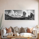 Volcanic Cloudscape, Earth Power, Natural Explosion, Dramatic Wall Decor, Framed Canvas Print, Adventure Art, Rustic Living Room Wall Art