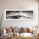 Sand Dune Storm, Coastal Winds, Black and White Nature, Framed Canvas Print, Neutral Wall Art, Hallway Decor, Minimalist Style