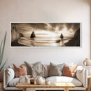 Seaside Cliffs, Ocean Rocks, Dramatic Sunset, Framed Canvas Print, Coastal Landscape Photography, Bedroom Wall Art, Fall Nature Decor