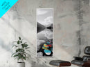 Lake Pebbles Art, Colorful Stones, Mountain Reflection, Calm Waterscape, Canvas Print, Zen Decor, Boho Lake Art, Bathroom Wall Art