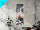 Splash Art, Sea Foam, Sunset Water, Ocean Spray, Canvas Print, Bathroom Wall Art, Beach Aesthetic, Abstract Coastal Photography