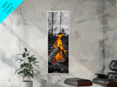 Ember Glow, Campfire Evening, Rustic Firelight, Canvas Print, Autumn Wall Art, Nature Photography, Minimalist Adventure Decor