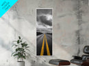 Yellow Lines, Endless Road, Moody Highway Art, Adventure Wall Decor, Canvas Print, Urban Modern Wall Art, Man Cave or Office Art