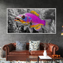 Neon Fish, Vibrant Sea Life, Underwater Wall Art, Ocean Fantasy, Framed Canvas Print, Kids Room Decor, Tropical Pop Art, Bold Colors