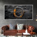 Industrial Ring, Weathered Metal, Grunge Aesthetic, Earth Tones – Canvas Print, Masculine Wall Art, Garage Decor, Minimalist Rustic Design