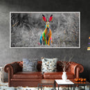 Rainbow Rabbit, Colorful Bunny, Surreal Wildlife, Nature Fantasy – Canvas Print, Kids Room Wall Art, Whimsical Decor, Modern Animal Art