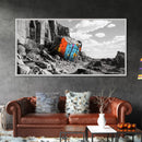 Painted Rock Trail, Vivid Canyon Colors, Framed Canvas Print, Boho Desert Art, Nature Lover Wall Decor, Adventure Vibes, Hallway Art