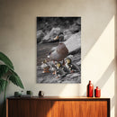 Duck Family, Nature Wildlife, Adorable Ducklings, Framed Canvas Print, Nursery Animal Wall Art, Cozy Farmhouse Decor, Fall Art Print