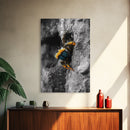 Fuzzy Bee Closeup, Insect Macro, Nature Texture, Framed Canvas Print, Wildlife Wall Art, Entomology Decor, Nature Photography