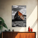 Red Rock, Sunset Boulders, Wild West Plains, Canvas Print, Desert Landscape Art, Living Room Wall Decor, Nature Photography