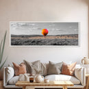 Hot Air Balloon, Colorful Sky, Open Field, Adventure Art, Framed Canvas Print, Whimsical Decor, Playroom Wall Art, Travel Theme