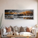 Autumn Marsh Scene, Duck Reflection, Moody Landscape, Canvas Print, Fall nature wall art, rustic home decor, cabin wall print