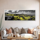 Golden Moss Hills, Modern Landscape, Earth Tones, Nature Scene, Canvas Print, Minimalist Art, Office Decor, Nature Lover Wall Art