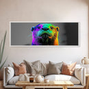 Neon Otter, Rainbow Wildlife, Pop Art Animal, Colorful Creature, Framed Canvas Print, Modern Animal Art, Teen Room Decor, Eclectic Wall Art