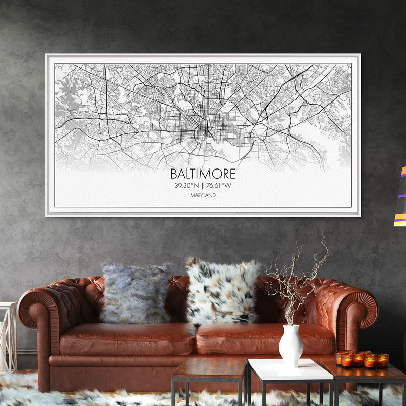 Baltimore Street Map, Maryland Map, Map Print, Modern Art, Wall Art, Canvas Print, Home Office Wall Art, Non Binary Gifts, Camper DÃ©cor