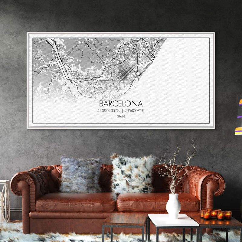 Barcelona Street Map, Spain Map, Map Print, Modern Art, Wall Art, Canvas Print, Gift Idea, Apartment DÃ©cor Aesthetic, Travel Wall Hanging