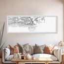 Panoramic Boston City Map, Massachusetts Art, Map Print, Minimalist Wall Art, Canvas Art, Housewarming Gift, Street Map Art, Closing Gift