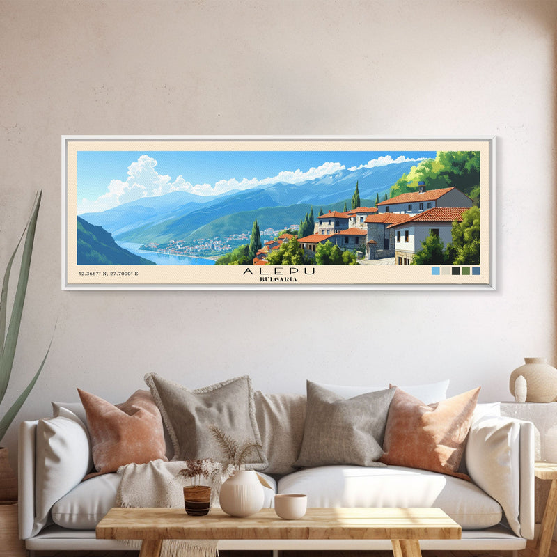 Alepu, Bulgaria Panoramic Print, Vacation Gift, Bulgaria Wall Art, Beach Painting, Beach Decor, Beach Or Lakehouse Art