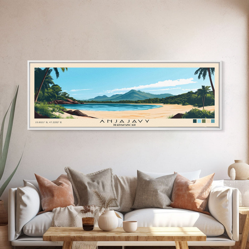 Anjajavy, Madagascar Panoramic Print, Vacation Gift, Madagascar Wall Art, Beach Painting, Beach Decor, Beach Or Lakehouse Art