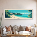 Koukounaries Beach, Greece Panoramic Print, Vacation Gift, Greece Wall Art, Beach Painting, Beach Decor, Large Wall Art, Wood Frame Art